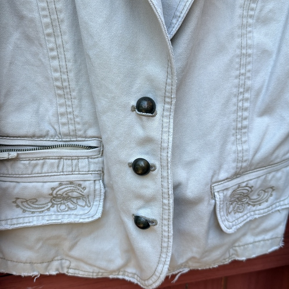 Aeropostale Denim Jacket Tan Size M - Picture 7 of 8